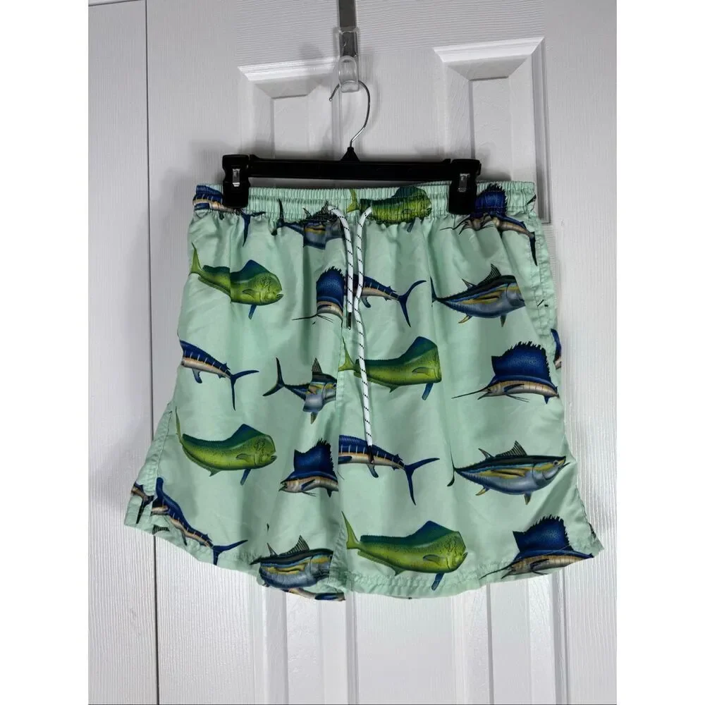 Uzzi Mens Fish Swim Trunks Size XXL